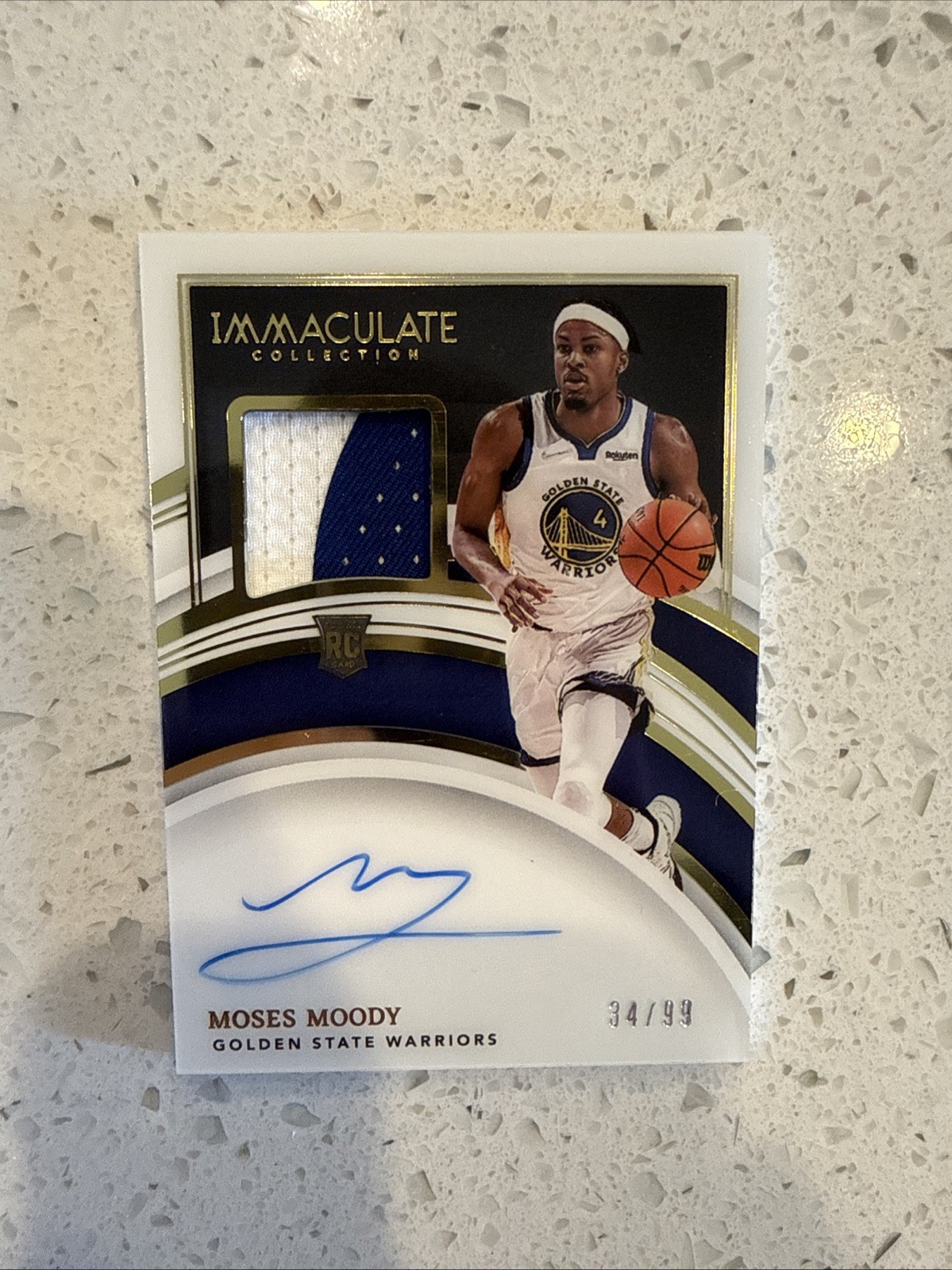 2021-22 Panini Immaculate Moses Moody #110 RC Rookie Patch Auto RPA /99