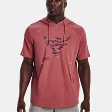 Under Armour Men's Project Rock Terry Short Sleeve Hoodie Size Small NWT