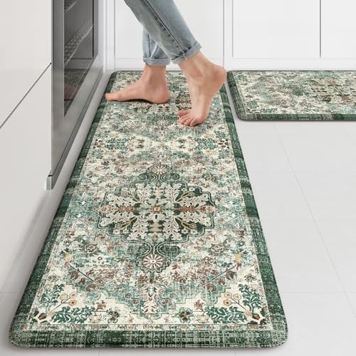 Boho Oriental Anti-Fatigue Kitchen Mats with Cushioned Comfort