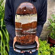 10.95LB Beautiful Natural Chinese Dendritic Limestone Picture Stone Guohua-Rare