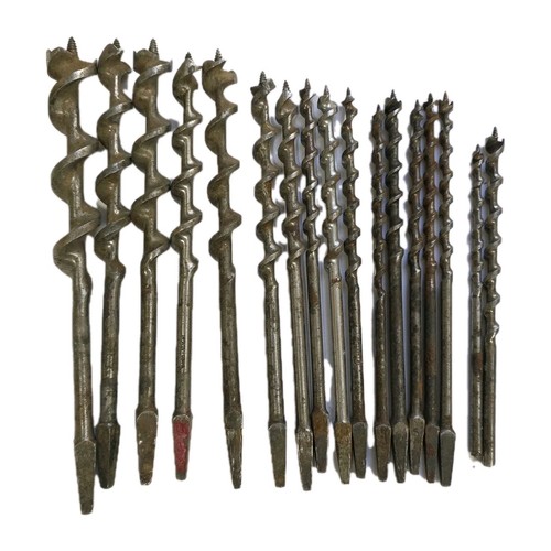 Vintage Auger Bit Lot 17 Brace Drill Bits Irwin Woodworking Carpenter Tools USA