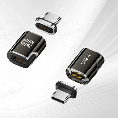 Magnet USB-C Adapter Stecker Typ-C Kabel Buchse magnetisch  für Macbook Laptop 