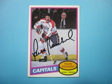 1980/81 O-PEE-CHEE NHL HOCKEY CARD #373 PIERRE BOUCHARD EX/NM AUTO AUTOGRAPH OPC