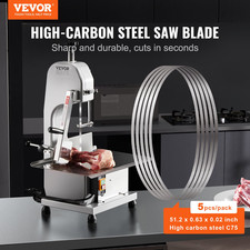Band Saw Blade for Cutting Meat and Bone 51.2"x0.63"x0.02" Carbon Steel 5 PC
