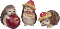 Kunstharz Igel 3Er Set Herbstdeko Gartendeko 7Cm Dekofiguren Garten
