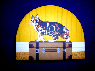 Cat's Meow Village ''When the Cat's Away'' Brown Tabby Maine Coon