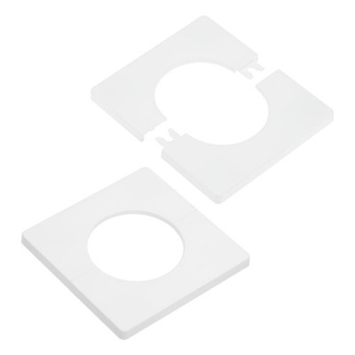 2er Set Vierkantflansche selbstklebend ABS 7mmH für 51mm Schlauch, weiß