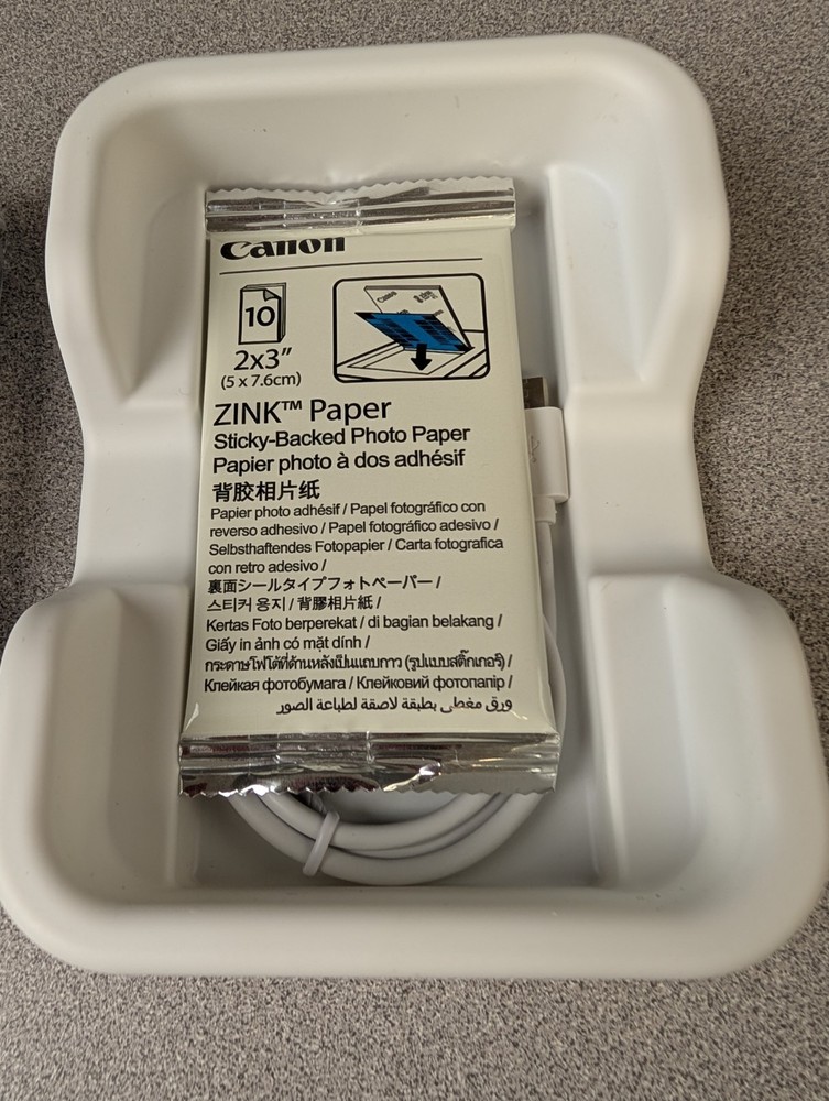 Canon IVY Mini Photo Printer - White / Cosmic Blue - Portable Bluetooth ZINK