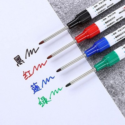 4PCS Deep Hole Marker Pens Long Nib Waterproof Multi-Color Carpenter Markers