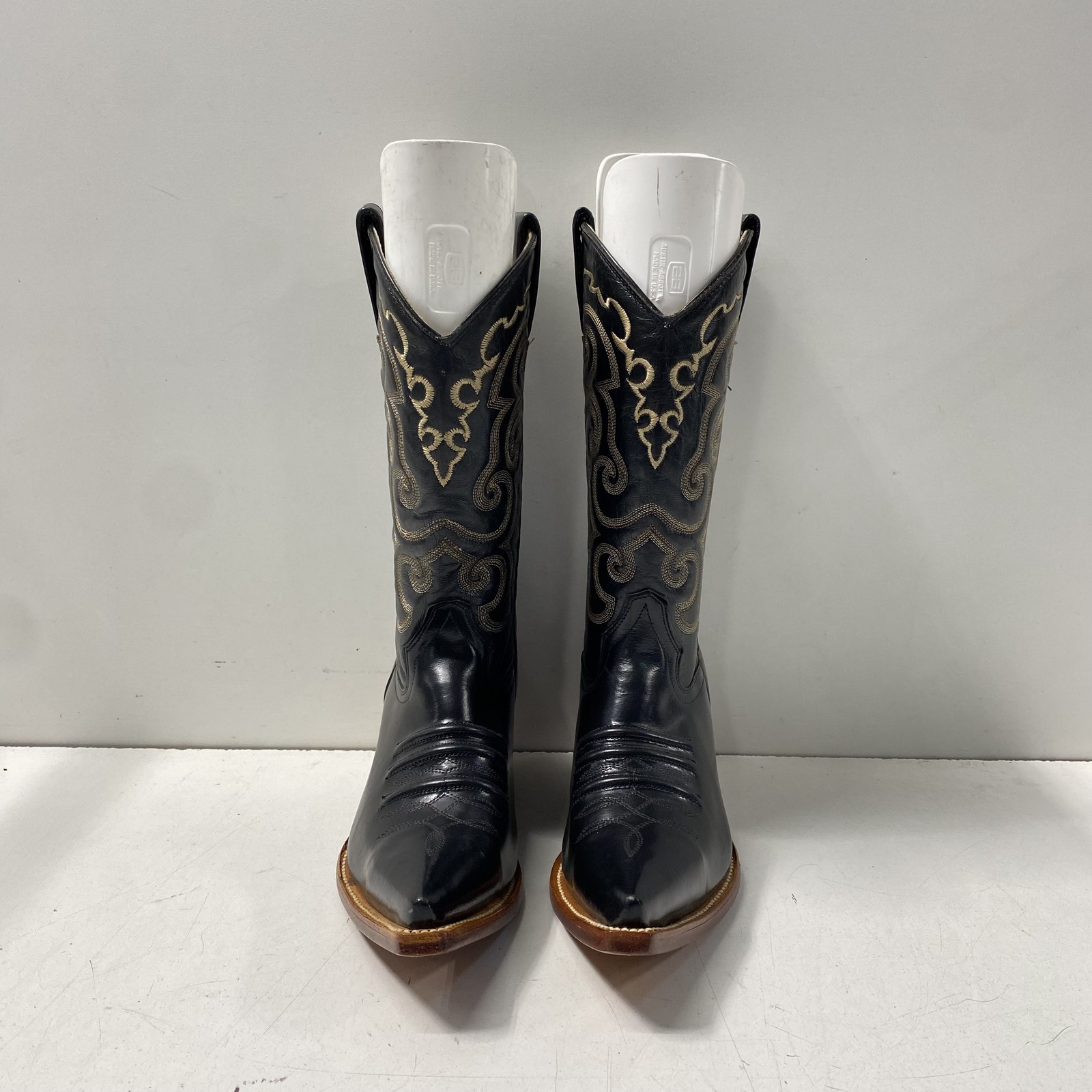 Carreta Boots Black Embroidered Leather Cowboy Bo… - image 5