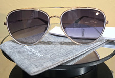 Kenneth Cole New York Women's Sunglasses Gold Metal Aviator Full Rim NEW