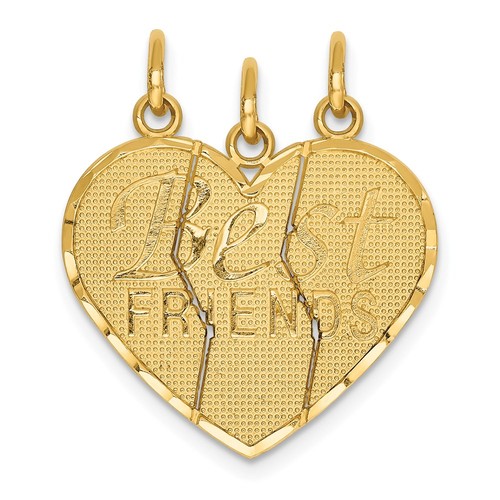 14k 3 piece Break-apart BEST FRIENDS Charm Set Bracelet Necklace - 第 1/3 張圖片