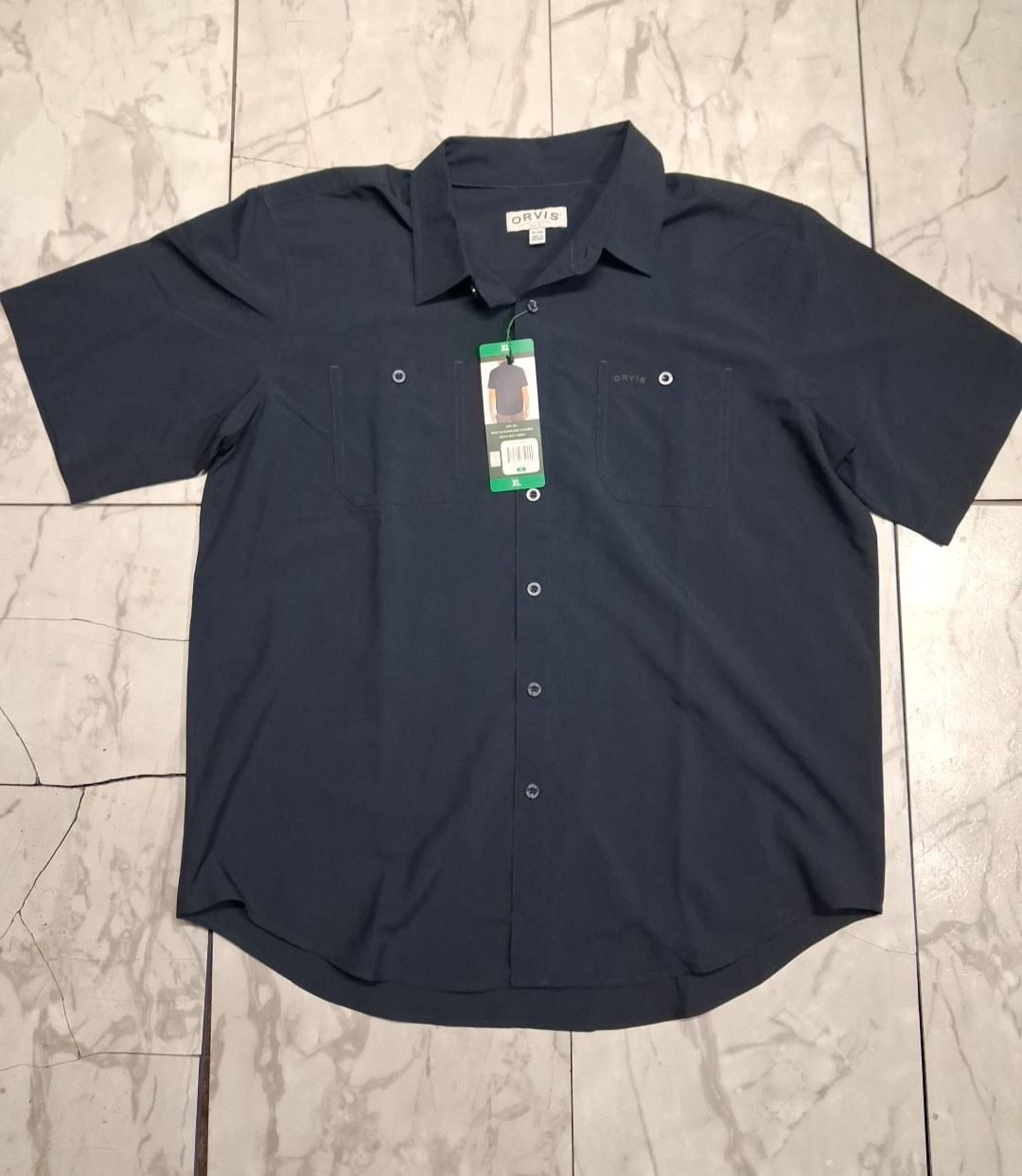 Orvis Shirt Men XL  Blue Gingham  Active Fit River Guide Short Sleeve Vented NWT