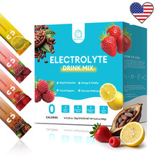 Electrolyte Drink Mix Chocolate Strawberry Raspberry Lemon 16 Ct 1/3 Pack