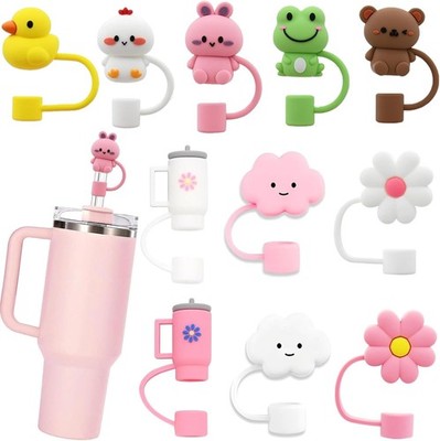 11Pcs Straw Cover Cap for Stanley Cup, Silicone Straw Topper Compatible with 30