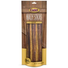 Bully Sticks 10 Count 100 Beef Pizzle High Protein Dog Chews for Dental Health