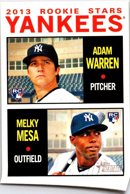 2013 Topps Heritage Rookie Stars Adam Warren / Melky Mesa Rookie