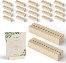 20 pcs Oak Wood Place Card Holder,  Wooden  Sign Holder Table Decor