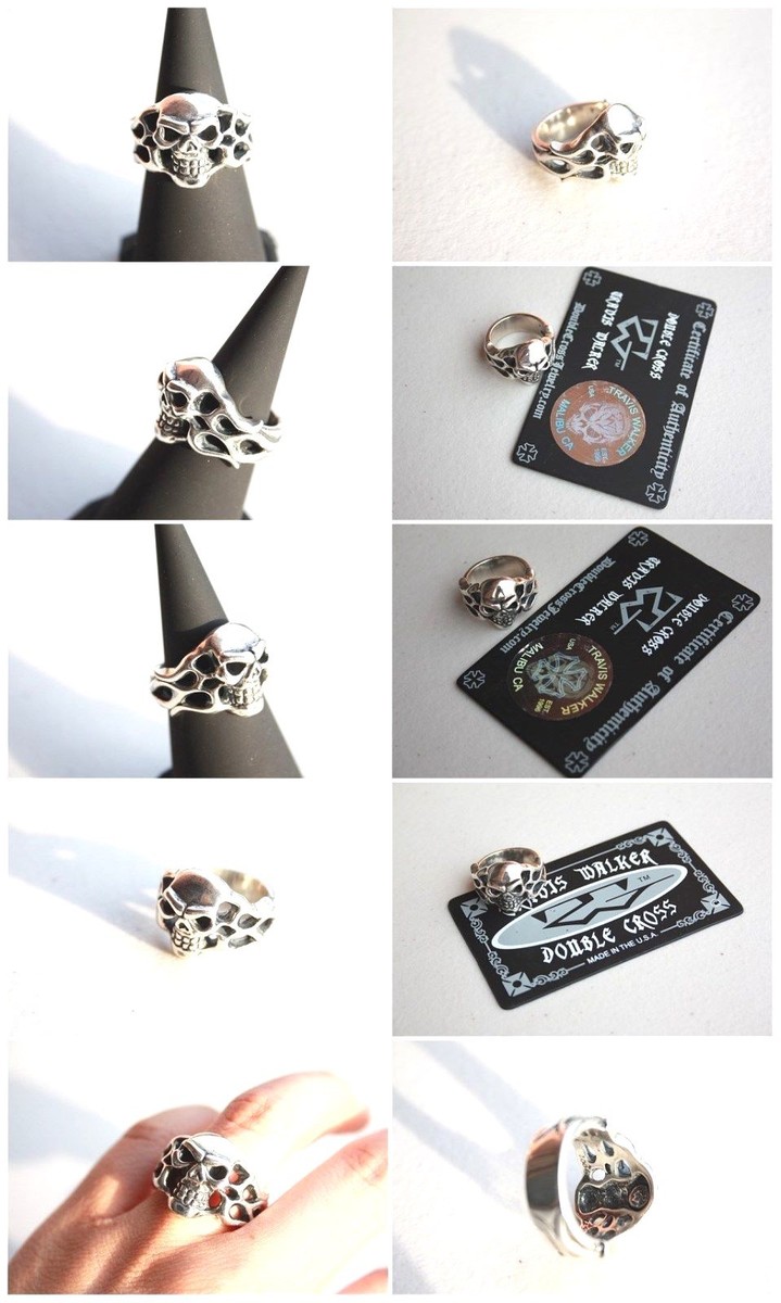 NEW 100% AUTH TRAVIS WALKER DOUBLE CROSS 925 SILVER Flamed NEW 100% AUTH TRAVIS WALKER DOUBLE CROSS 925 SILVER Flamed