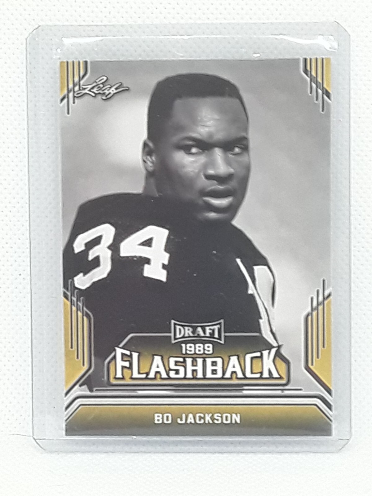 Bo Jackson 2019 Leaf Draft Football - Gold Flashback #02 - Auburn Tigers