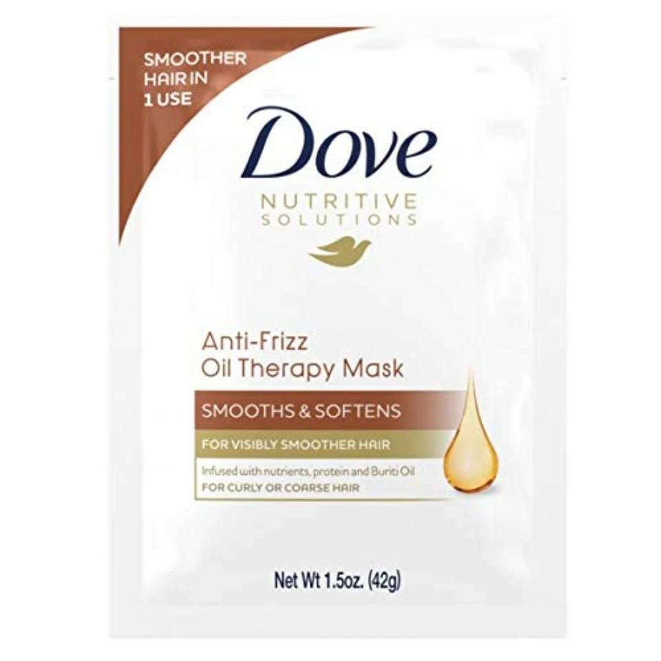 Pack of (6) New Dove Anti-Frizz Oil Smooth Hair Mask, 1.5 oz - Image 2 of 3