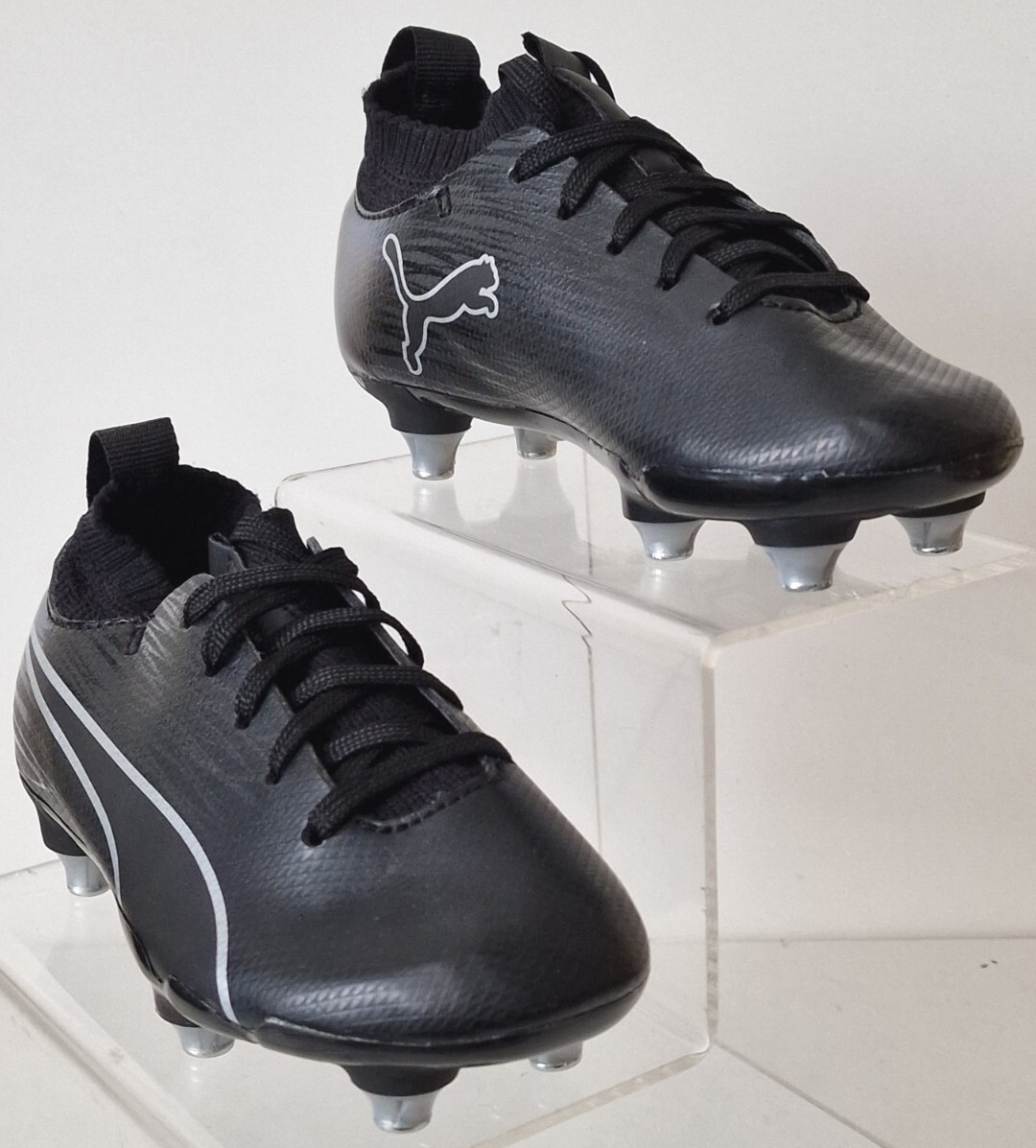 PUMA evoKNIT KIDS JUNIOR Football Boots SG Soft Ground BLACK UK 10 EU 28  NEW | eBay UK