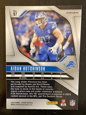 Aidan Hutchinson 2024 Panini Prizm Football Orange Disco Detroit