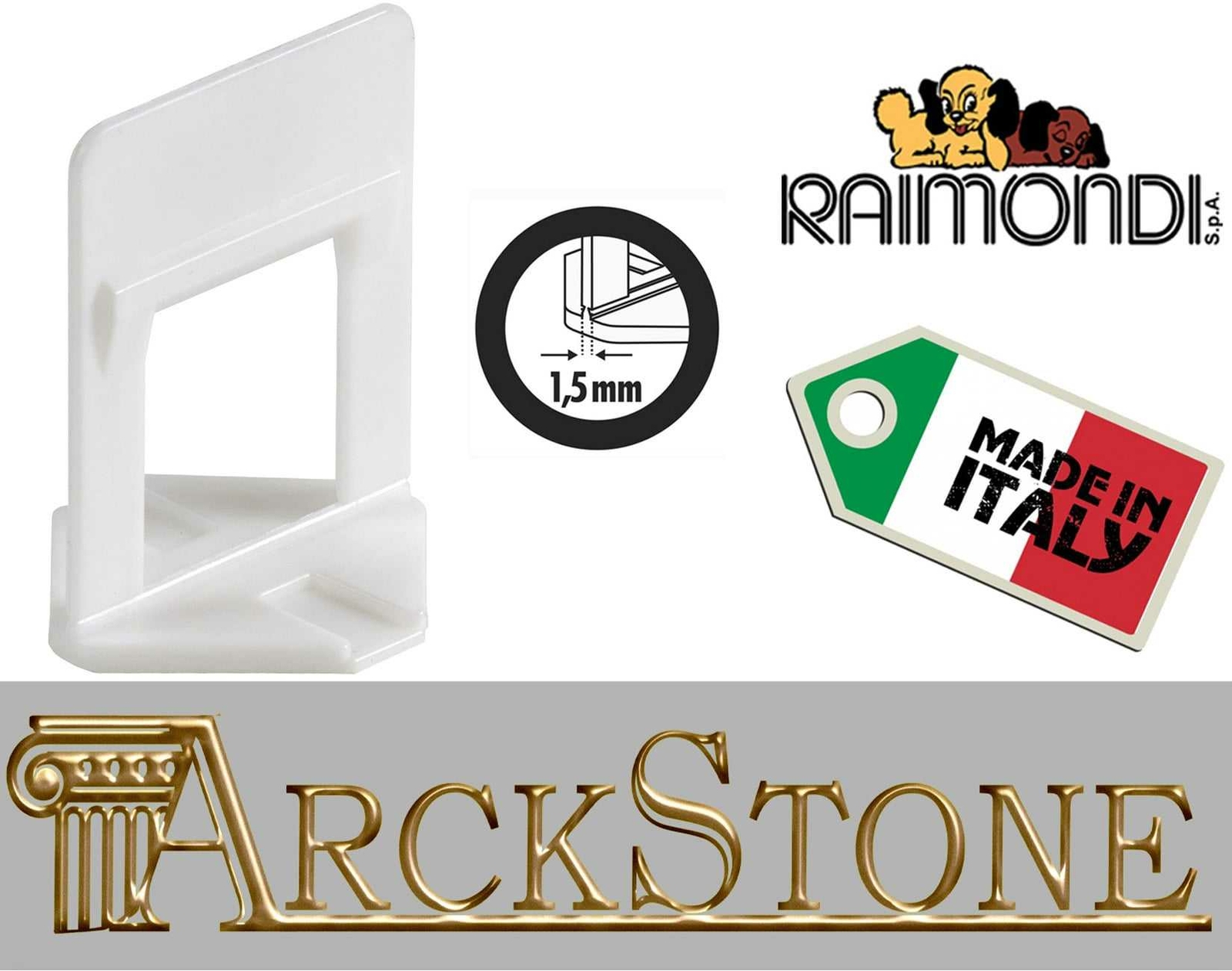 Raimondi Levelling System R.L.S. 200 Basi Fuga Piastrelle 1,5 mm Altezza 12-20mm