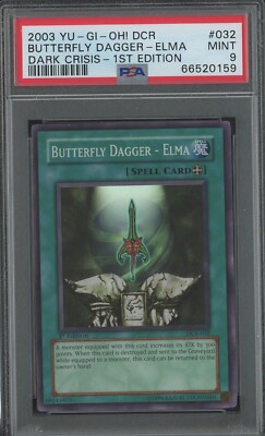 YuGiOh Butterfly Dagger Elma 1st Edition DCR-032 PSA 9 MINT Super