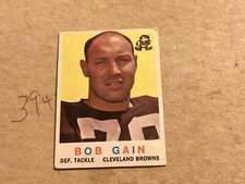 1959 TOPPS BOB GAIN #77 RC CLEVELAND BROWNS - EX - Lite Corner Wear - No Creases