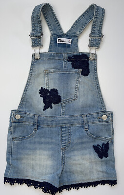 Epic Threads Shortfalls Girl's Jumpsuit Blue Denim Size: 6 Embroidered Short