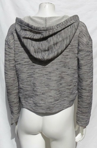 SATURDAY SUNDAY Anthropologie Gray Sweatshirt Rehearsal Hoodie Crop Top sz US S - Picture 2 of 5