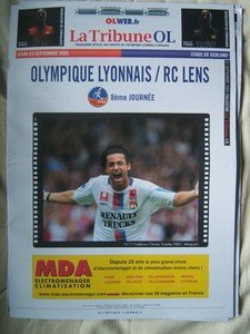 Football Programme Match Lyon Ol Rc Lens Saison 2005 2006 Ligue 1 Ebay