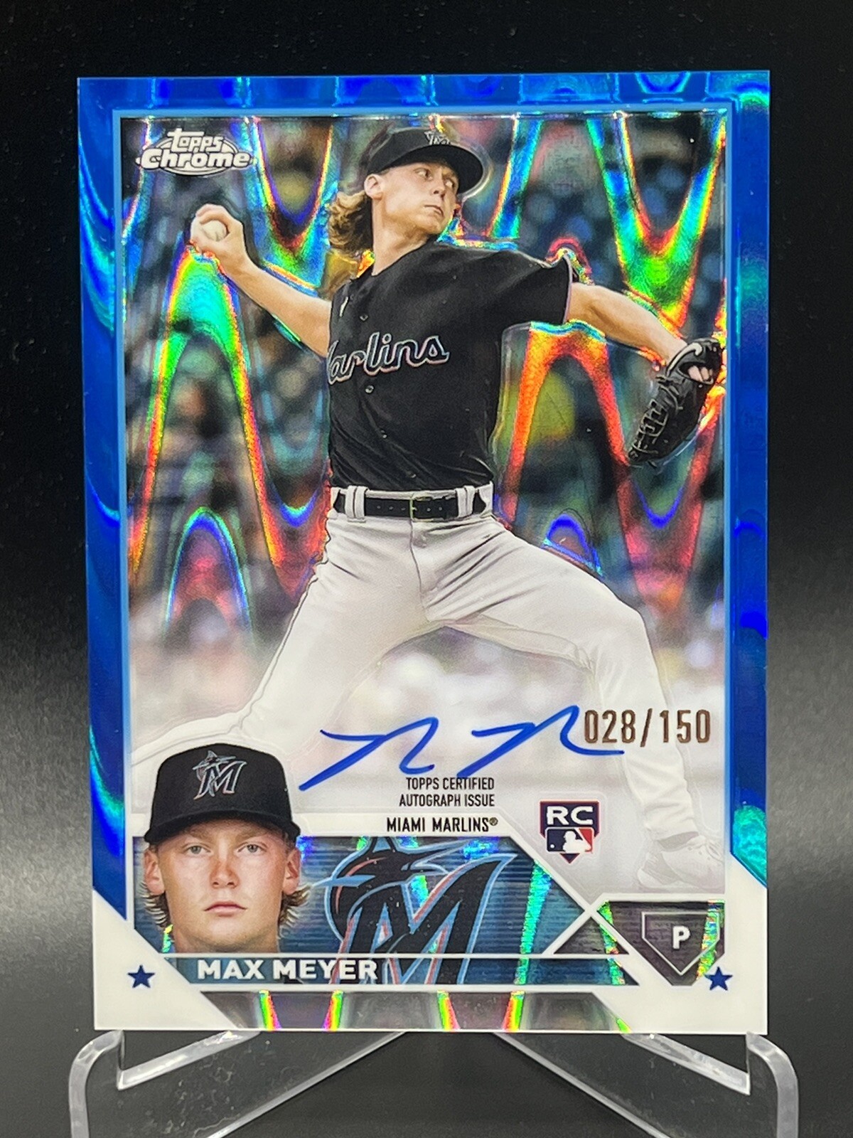 2023 Topps Chrome Max Meyer #RA-MME Rookie Autograph Blue Refractor /150