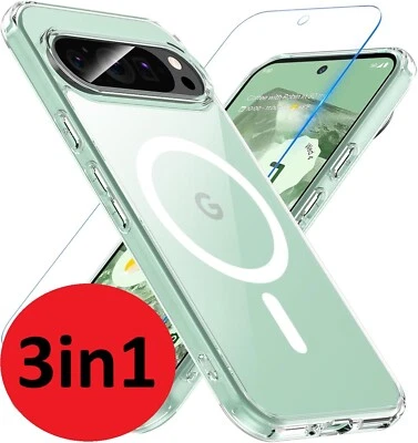 MARKENLOS Google Pixel 8/ 9/10/ A Pro XL Magsafe Handyhülle Case + 2x 9H Panzer Schutzglas