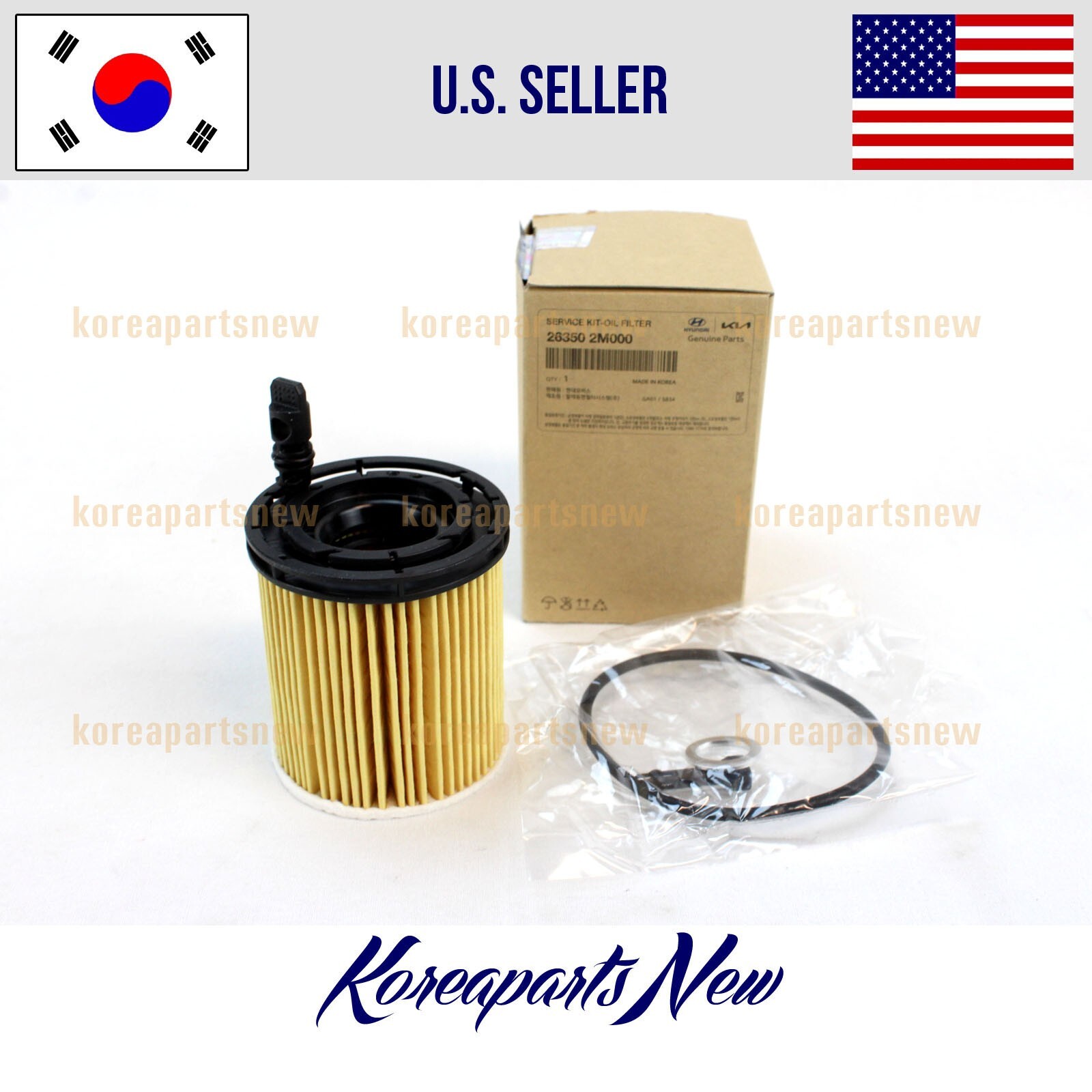 1.6L Engine Oil Filter Kit 263502M000 ⭐OEM⭐ Elantra Kona Venue Accent