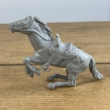 Vintage MARX 1960's Plastic Horse Grey with Grey Saddle