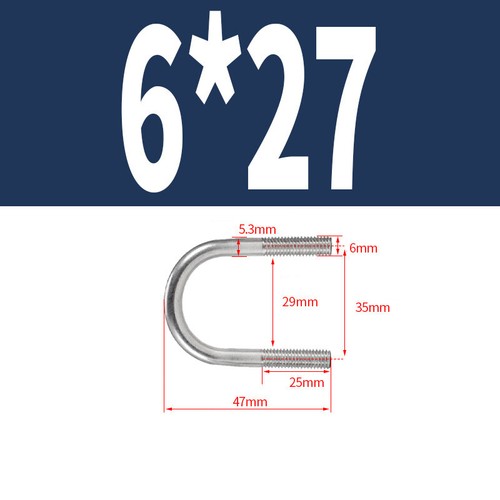 Bulloni a U curva rotonda M6 (6 mm) A2 in acciaio inox bullone a U morsetto a U - Foto 7 di 15