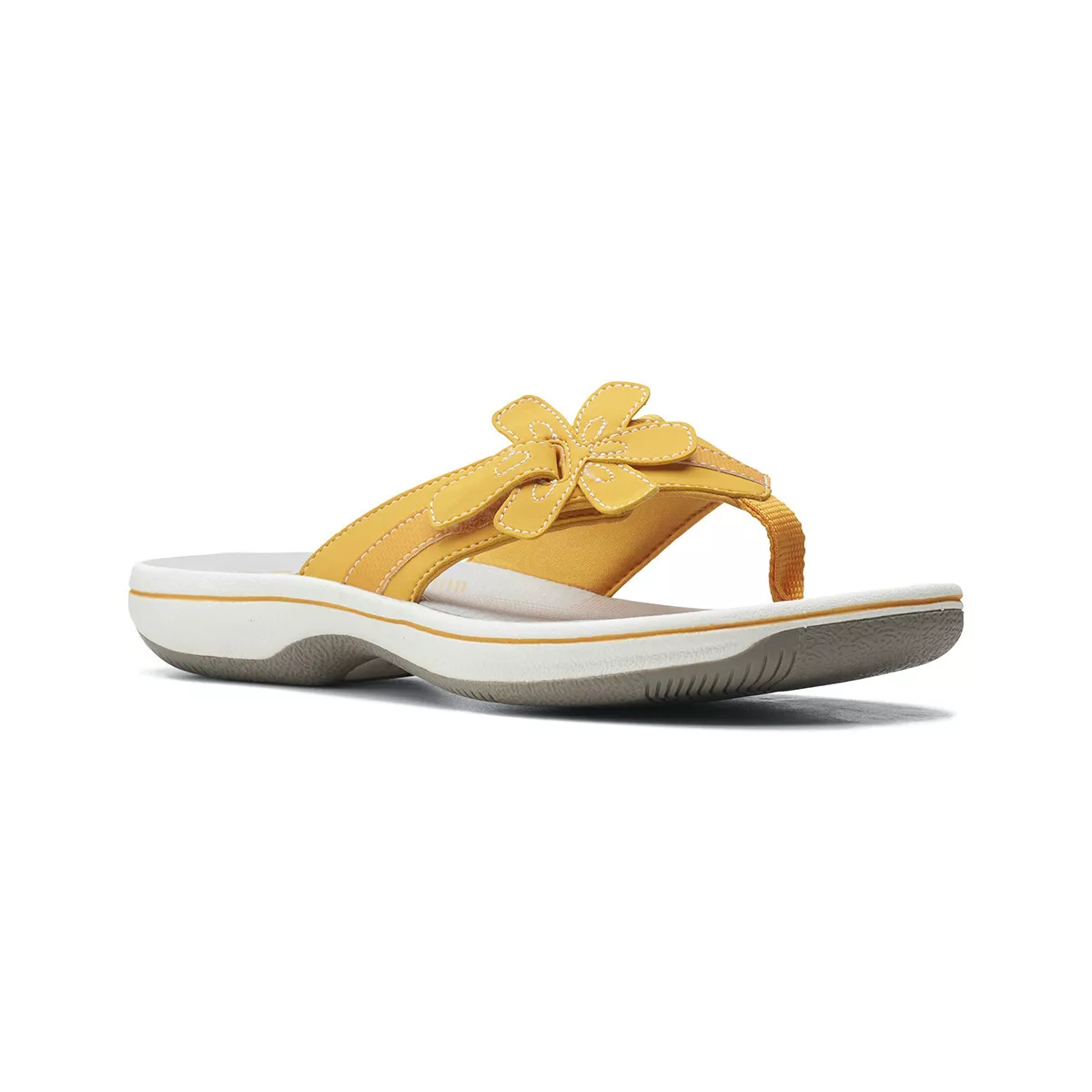 Clarks flip cheap flops womens yellow
