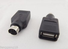 10 USB 2.0 A Female To PS2 Male Mouse Keyboard Adapter Converter PC Laptop Black