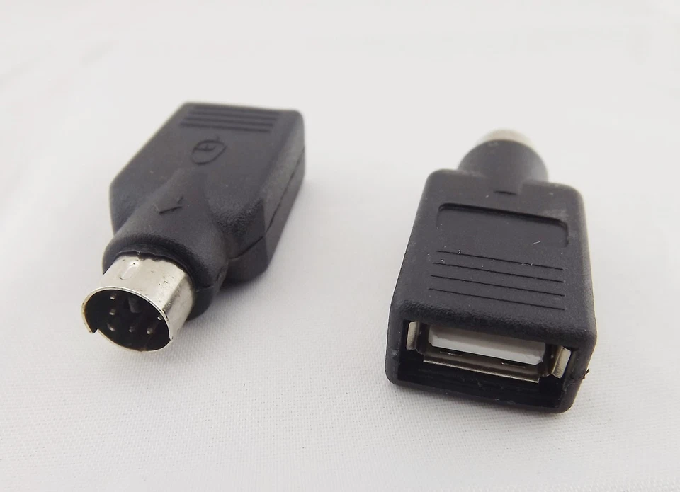 USB 2.0 A Female To PS2 Male Mouse Keyboard Adapter Converter f PC Laptop Black - Image 2 of 3