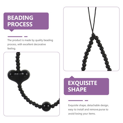 2 Pcs Love Mobile Phone Chain Heart Decor Beaded Lanyard Cellphone - 第 4/12 張圖片
