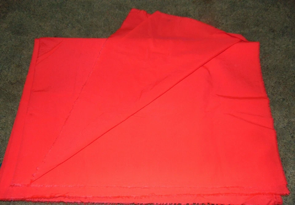 Fabric Remnant Coral Pink Crepe Textured Medium Weight 2 Yards 55 Wide Synthetic - Image 2 of 2