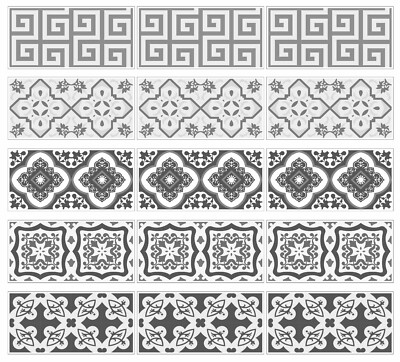 Fliesenaufkleber Wasserdicht Bordüre / Metro Grau Mosaik 24er Pack 150mm x 75mm BT01