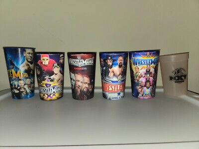 Lot Of 6 WWE Wrestlemania Stadium Collectors Souvenir Cups | 29 30 31 32 33 NXT
