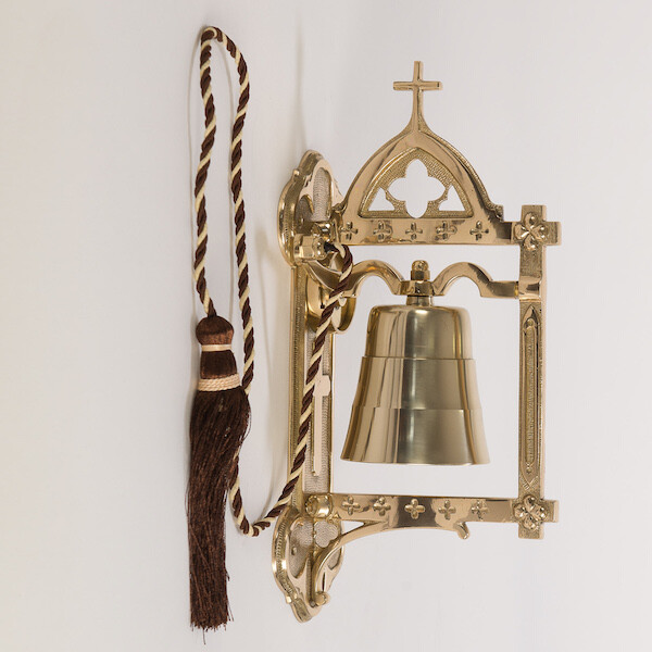 + Traditional Brass Church Sanctuary / Sacristy Wall Bell + Communion