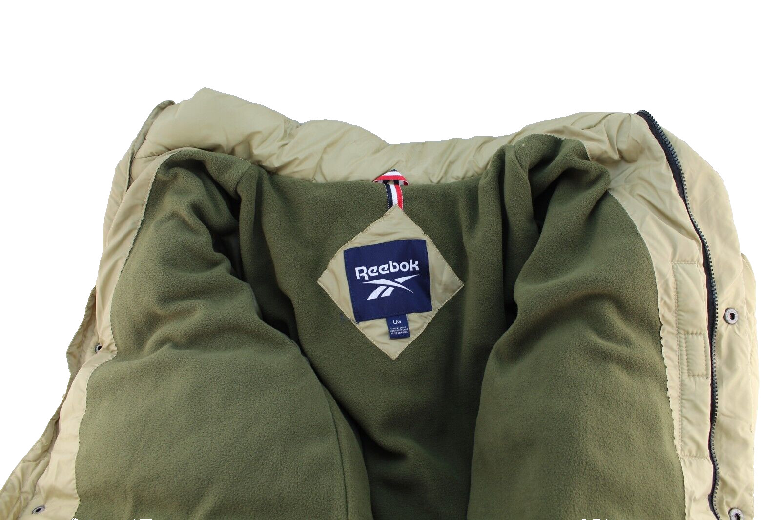 New REEBOK Size Large Sand Color Men's Quilted Puffer Hooded Jacket RETAIL $165 thumbnail 8