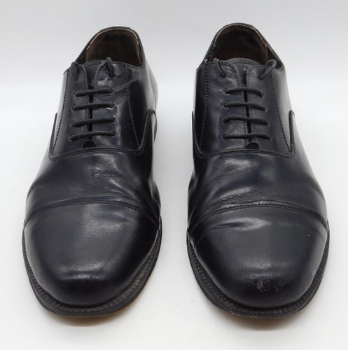 Clifford James Black Oxford Shoes Size 8.5 Well Worn Leather - Picture 4 of 5
