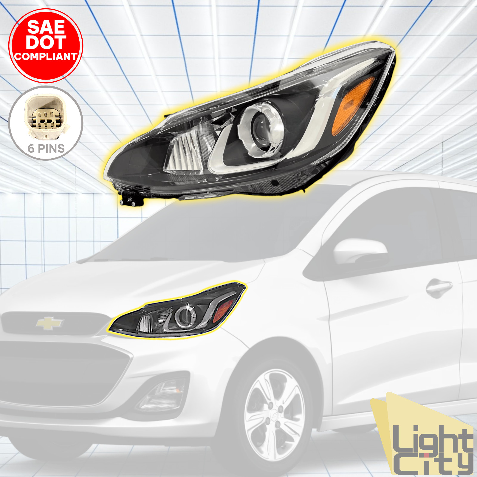 For 2019-2022 Chevy Spark Driver Left Side Halogen Headlight (Non-LED DRL) LH