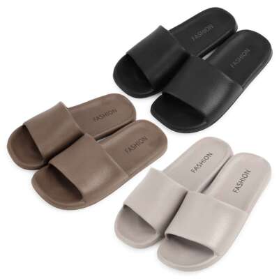 Womens Men Non-Slip Slides Shower Slippers House Sandals Bathroom Shoes  Durable